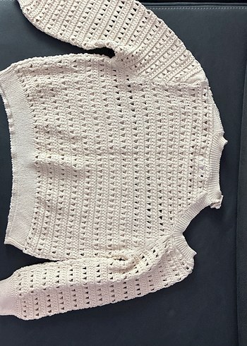 Bohem Tarzı Gri Örgü Kız çocuk Kazak - Görsel 4