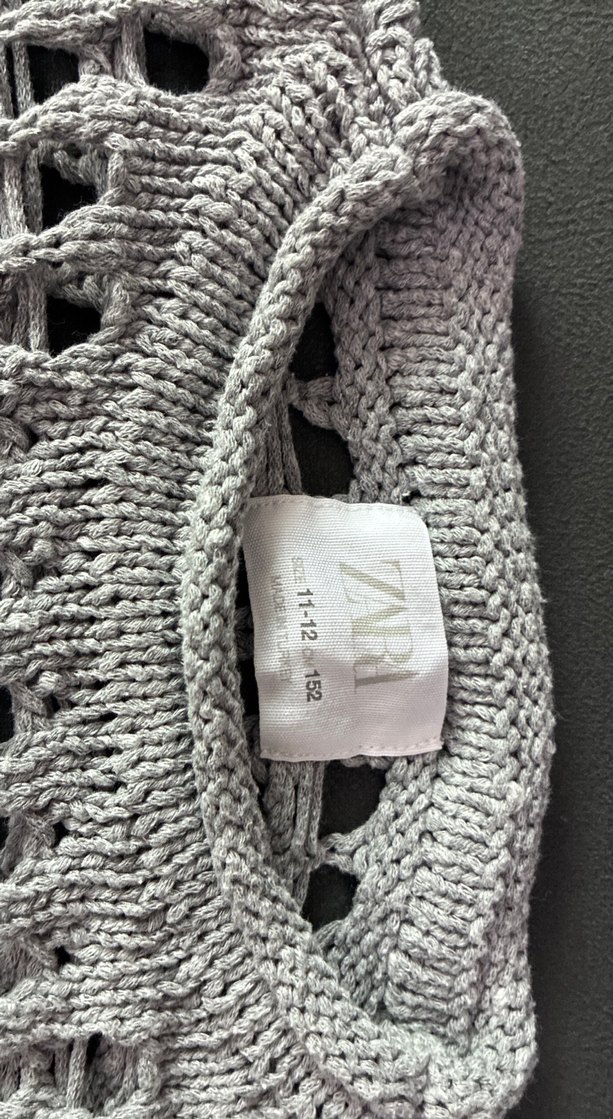 Gri Örgü Strappy Kız çocuk kazak 11-12 yaş 152 cm - Görsel 3