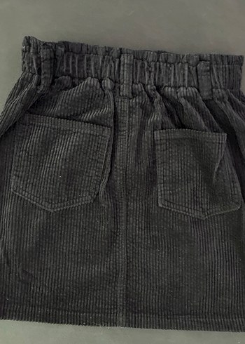 Düğmeli Siyah Kadife Kız Etek 164 cm 13-14 yaş - Görsel 4