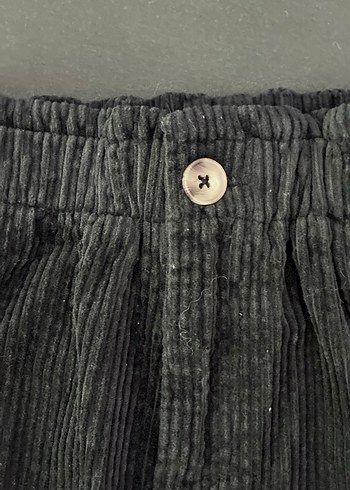 Düğmeli Siyah Kadife Kız Etek 164 cm 13-14 yaş - Görsel 2