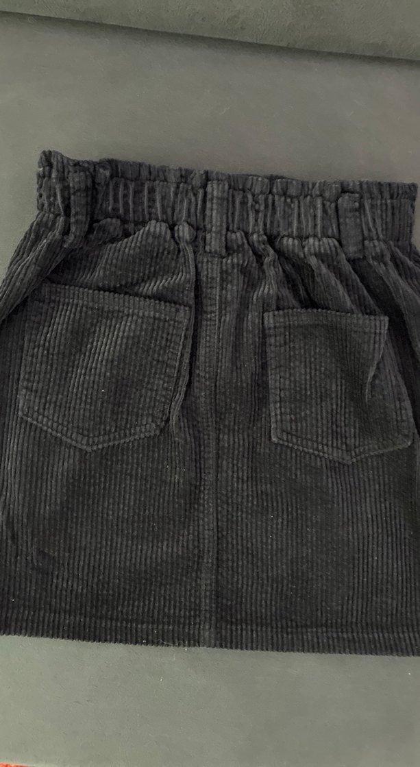 Düğmeli Siyah Kadife Kız Etek 164 cm 13-14 yaş - Görsel 4