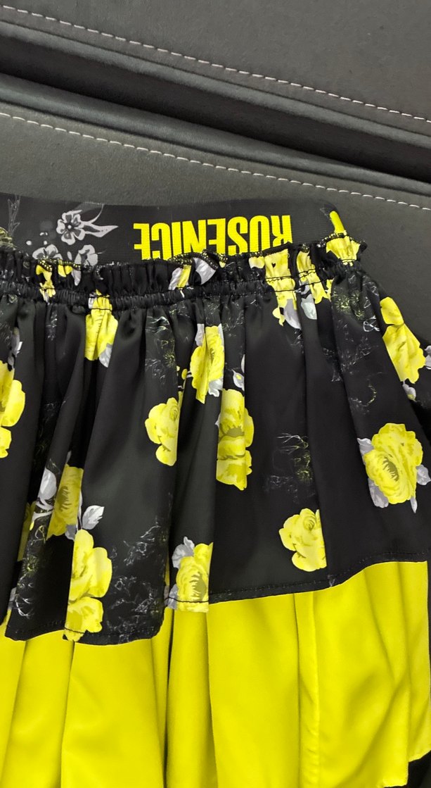 Sarı Siyah Desenli Fırfırlı Kız Eteği 9-10 yaş 140 cm - Görsel 2