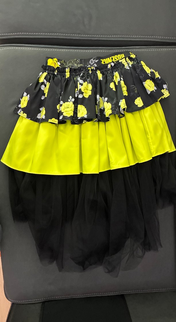 Sarı Siyah Desenli Fırfırlı Kız Eteği 9-10 yaş 140 cm - Görsel 3