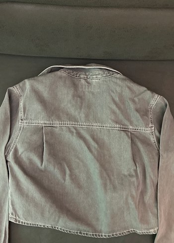 Zara Gri Kadın Denim Ceket - Görsel 4