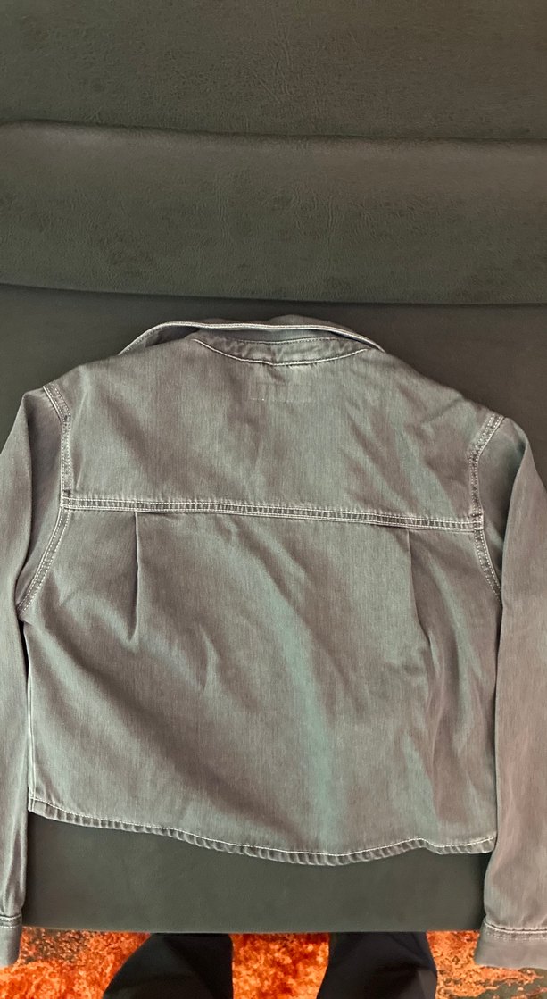 Zara Gri Kadın Denim Ceket - Görsel 4