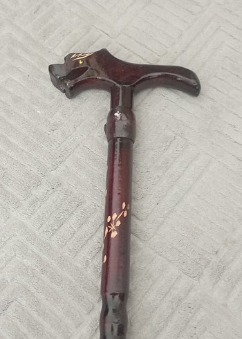 ejderha başlı işlemeli baston - Görsel 5