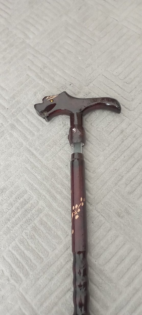 ejderha başlı işlemeli baston - Görsel 3