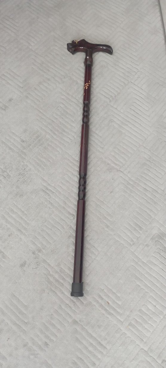 ejderha başlı işlemeli baston - Görsel 2