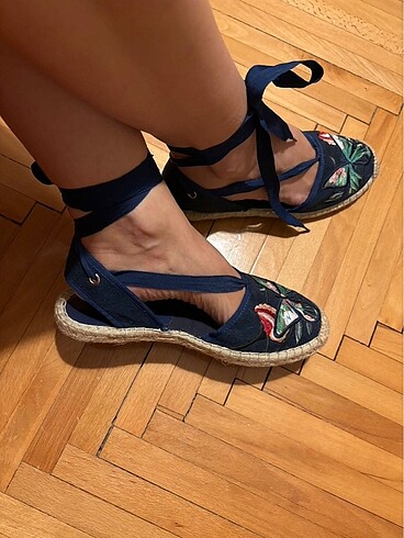 Derimod bilekten bağlı lacivert espadril - Görsel 5