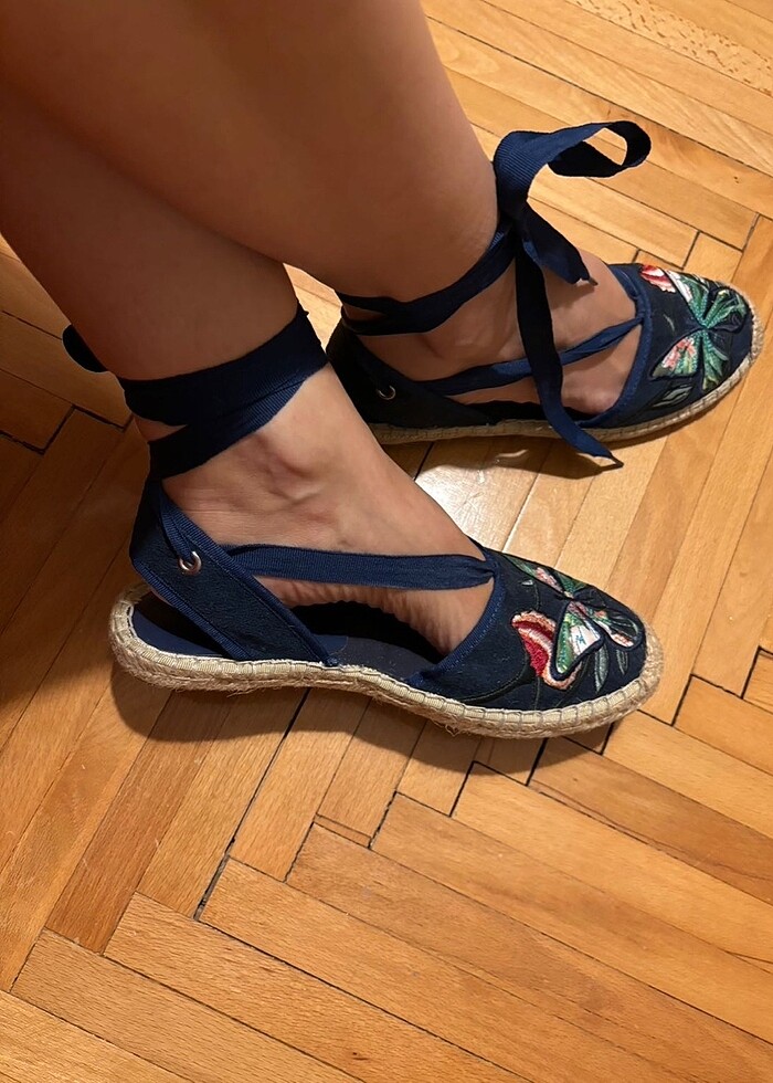 Derimod bilekten bağlı lacivert espadril - Görsel 5