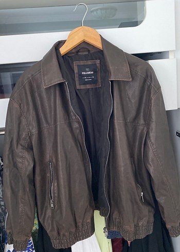 Pull and Bear Pull Bear Kahverengi Deri Ceket