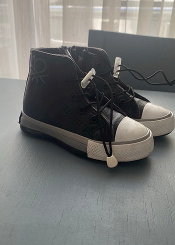 Siyah Erkek Çocuk Goth Tarzı Spor Ayakkabı - Görsel 3