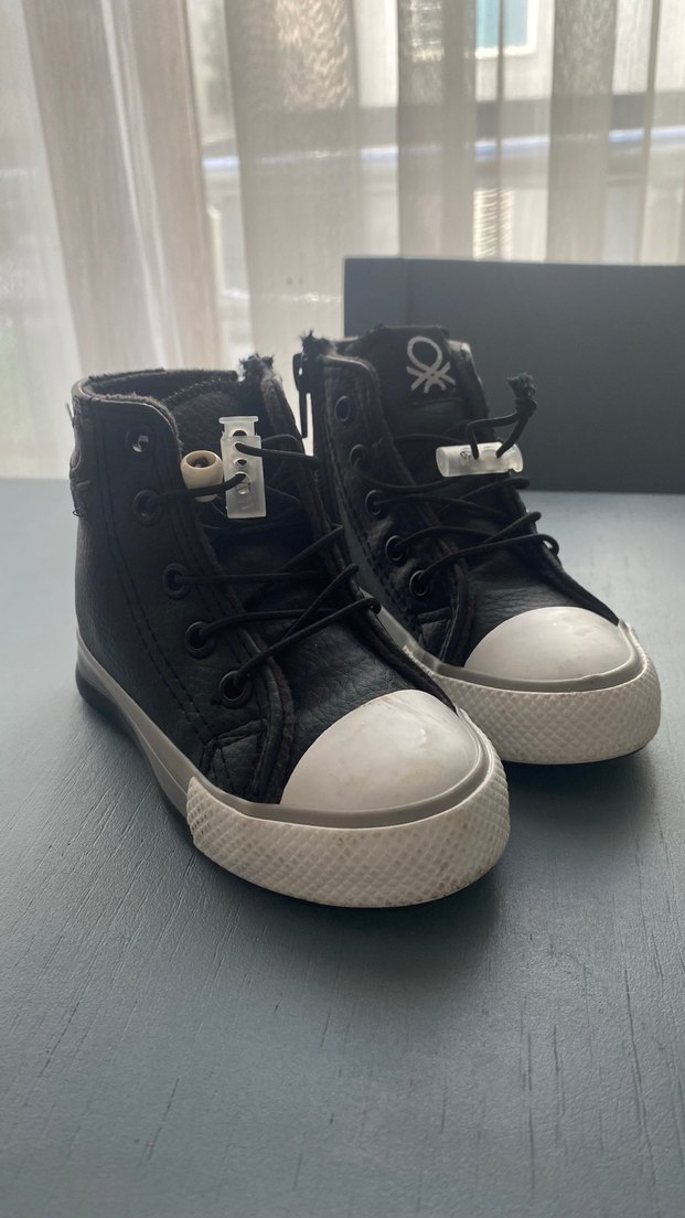 Siyah Erkek Çocuk Goth Tarzı Spor Ayakkabı - Görsel 4