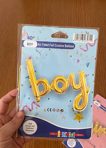 Altın Renkli Erkek ve Kız Balonları - Görsel 3