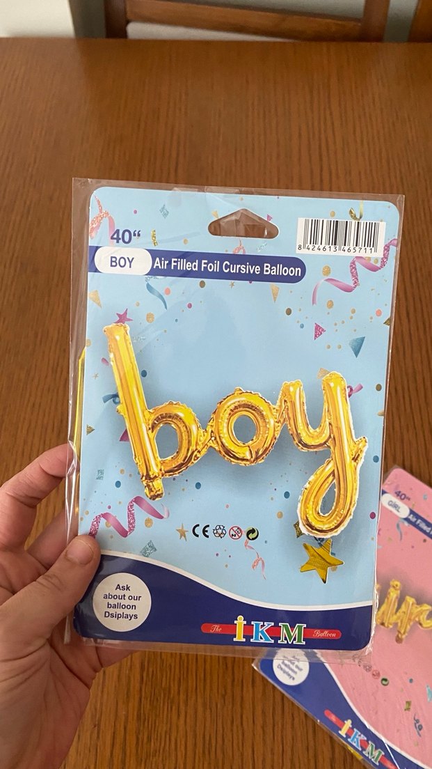 Altın Renkli Erkek ve Kız Balonları - Görsel 3