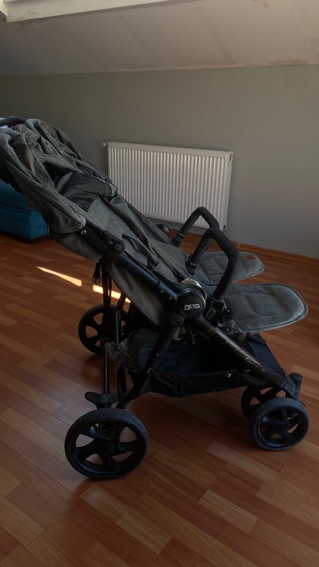 Gri İkiz Bebek Arabası - Görsel 3