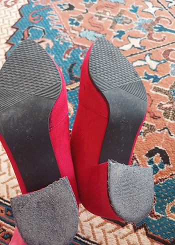 36 Beden kırmızı Renk Kırmızı Süet Stiletto Fermuarlı Kadın Bot