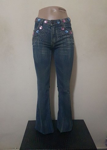 Payetli Kadın Kot Pantolon - Görsel 2