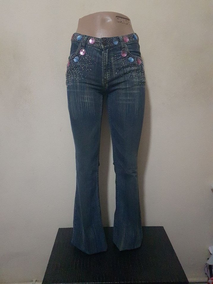 Payetli Kadın Kot Pantolon - Görsel 2