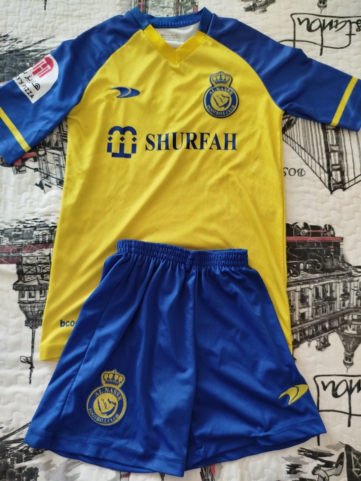 Sarı Mavi Erkek Spor Tişörtü erkek çocuk Ronaldo forma - Görsel 4