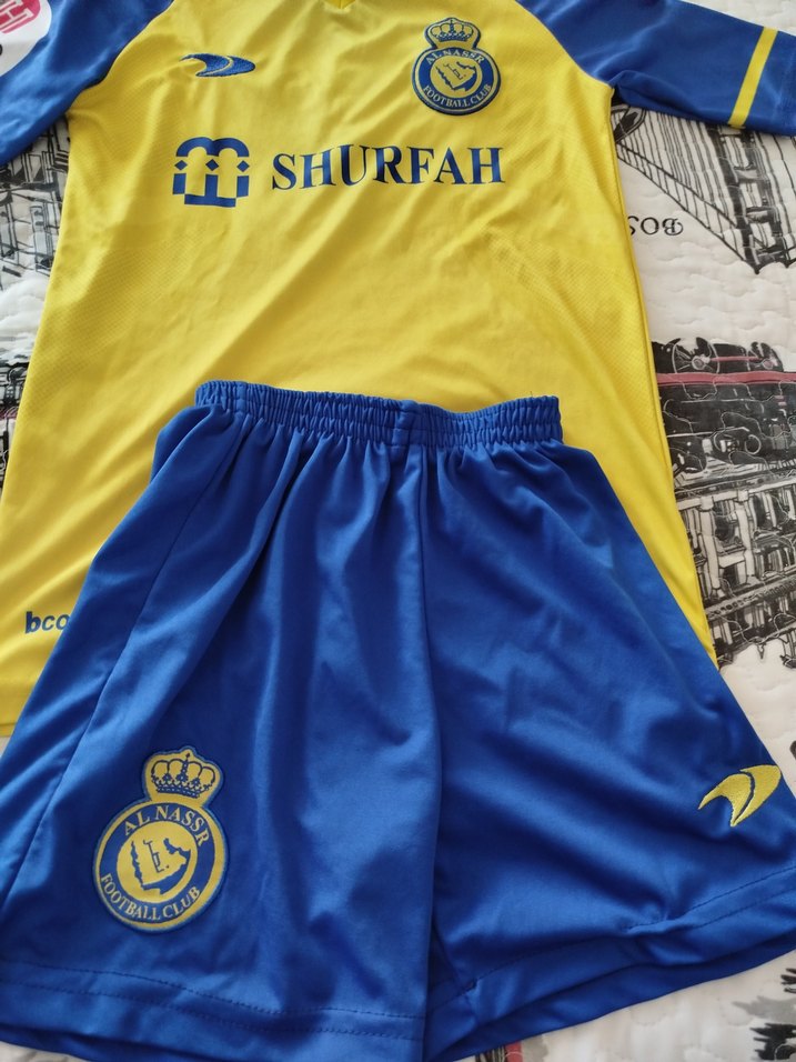 Sarı Mavi Erkek Spor Tişörtü erkek çocuk Ronaldo forma - Görsel 3