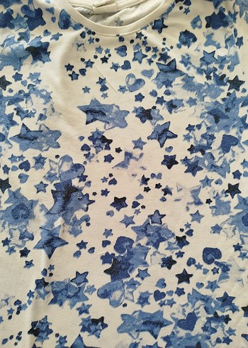 Mavi Batik Desenli Tişört - Görsel 2