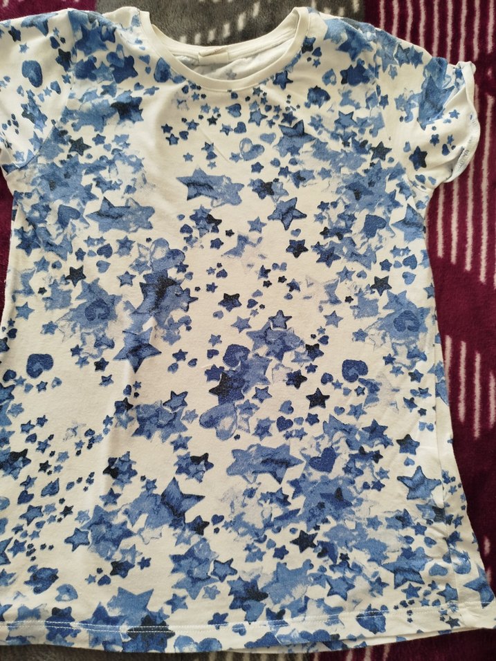 Mavi Batik Desenli Tişört - Görsel 3