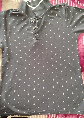 Erkek çocuk koyu lacivert Desenli Polo Yaka Tişört - Görsel 2