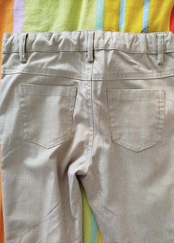 Bej Regular Fit Keten Erkek Pantolon 7_8 yaş - Görsel 3