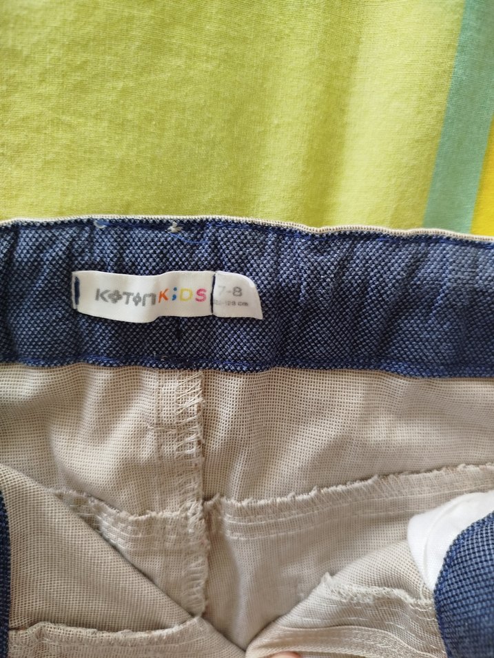 Bej Regular Fit Keten Erkek Pantolon 7_8 yaş - Görsel 2