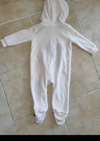 Düğmeli Beyaz Erkek Bebek Kışlık Tulum - Görsel 7