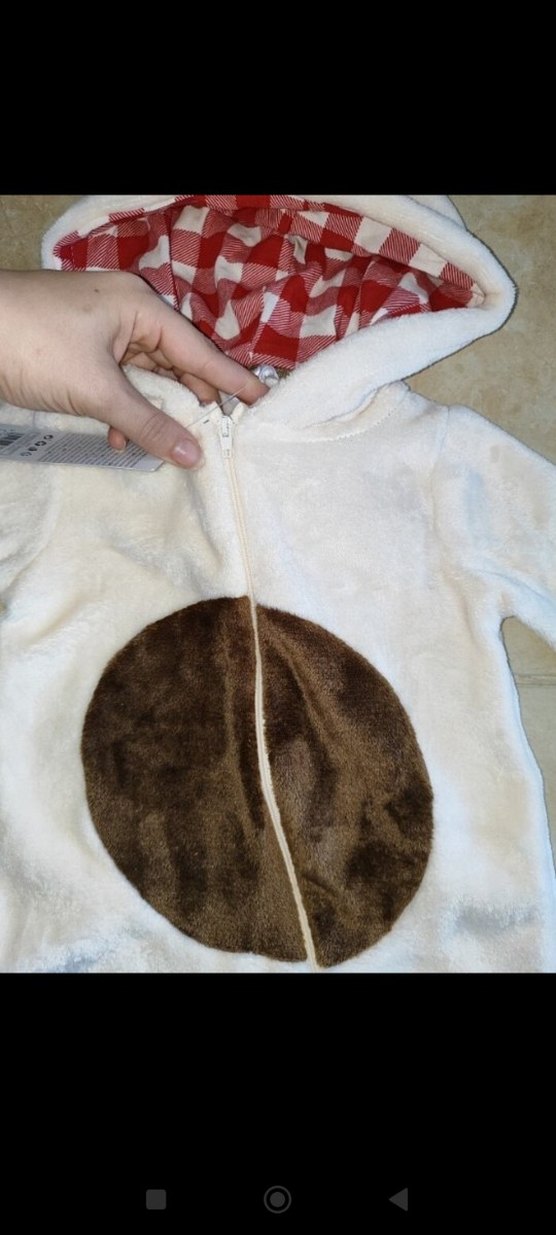 Düğmeli Beyaz Erkek Bebek Kışlık Tulum - Görsel 4