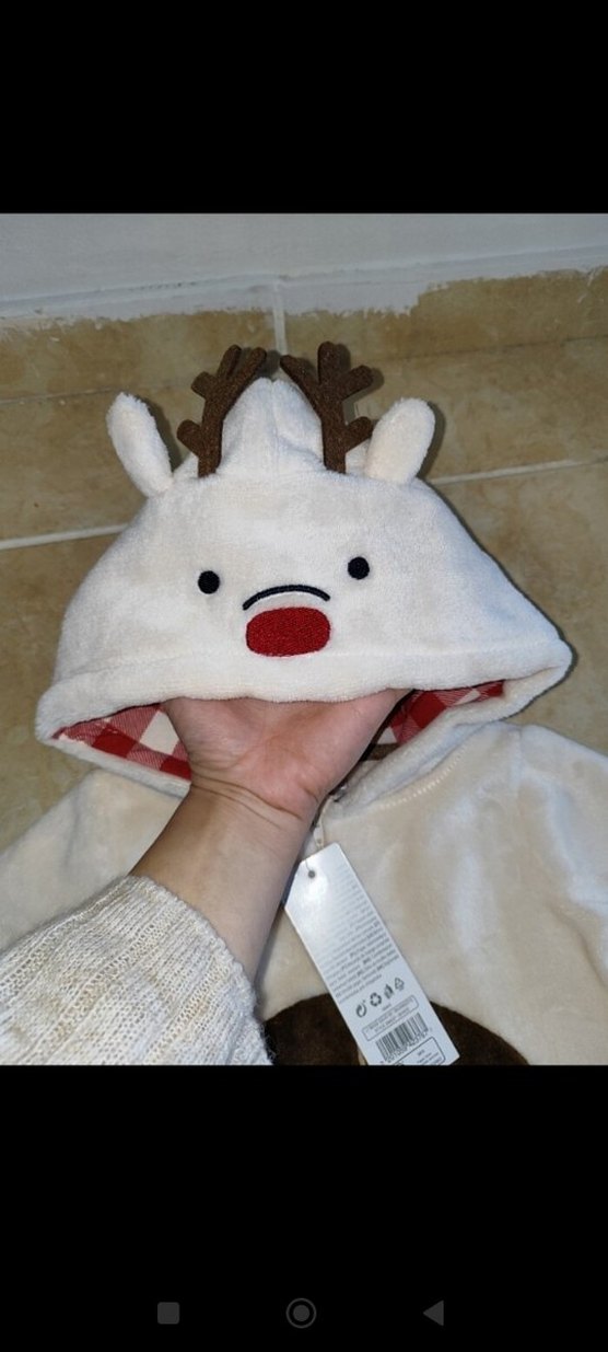 Düğmeli Beyaz Erkek Bebek Kışlık Tulum - Görsel 2