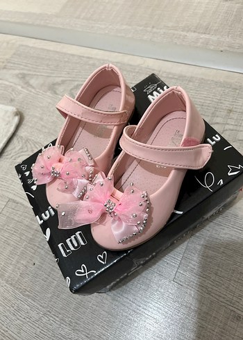 Pembe Fiyonklu Kız Babet Ayakkabı - Görsel 2