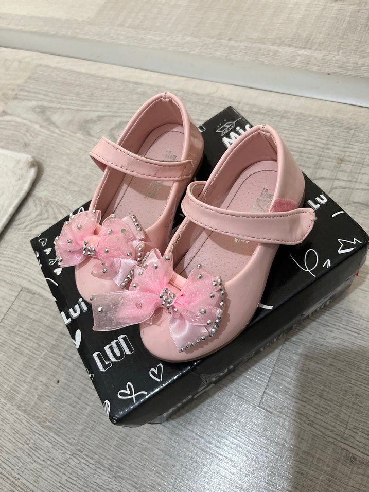 Pembe Fiyonklu Kız Babet Ayakkabı - Görsel 2