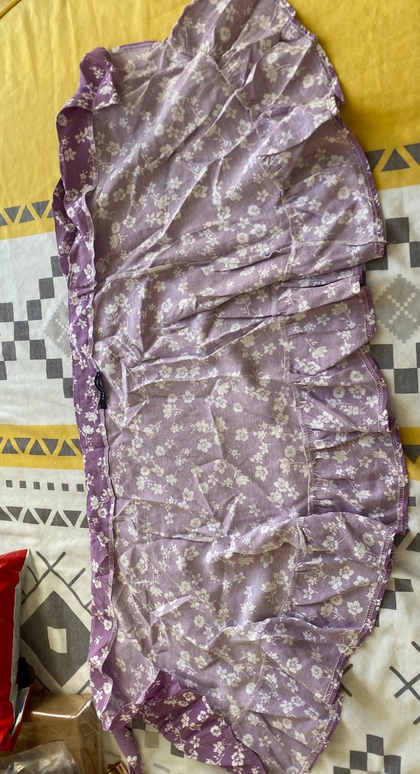 Mor Midi  Etek, Fırfırlı, Bohem Stil - Görsel 3