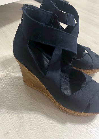 Kadın Lacivert Dolgu Topuklu Sandalet - Görsel 4