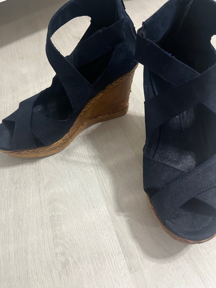 Kadın Lacivert Dolgu Topuklu Sandalet - Görsel 2