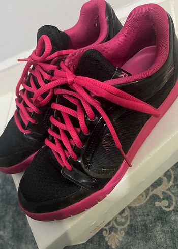 Yüksek Topuklu Pembe Bağcıklı Kadın Spor Ayakkabı - Görsel 2