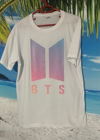 Beyaz BTS Baskılı Tişört - Görsel 4
