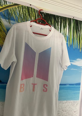 Beyaz BTS Baskılı Tişört - Görsel 5
