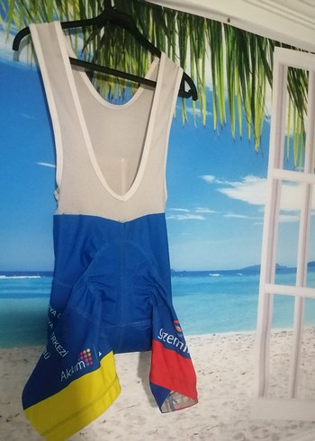 Erkek Mini Mavi Baskılı Spor bisiklet şortu - Görsel 2