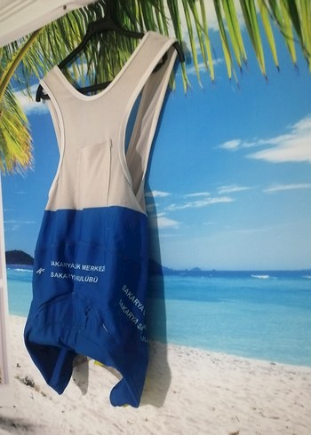 Erkek Mini Mavi Baskılı Spor bisiklet şortu - Görsel 4