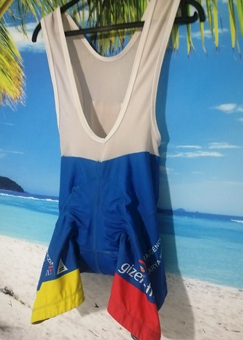 Erkek Mini Mavi Baskılı Spor bisiklet şortu - Görsel 5