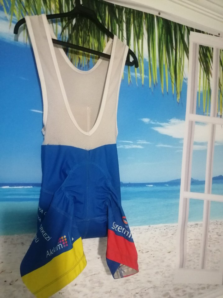 Erkek Mini Mavi Baskılı Spor bisiklet şortu - Görsel 2