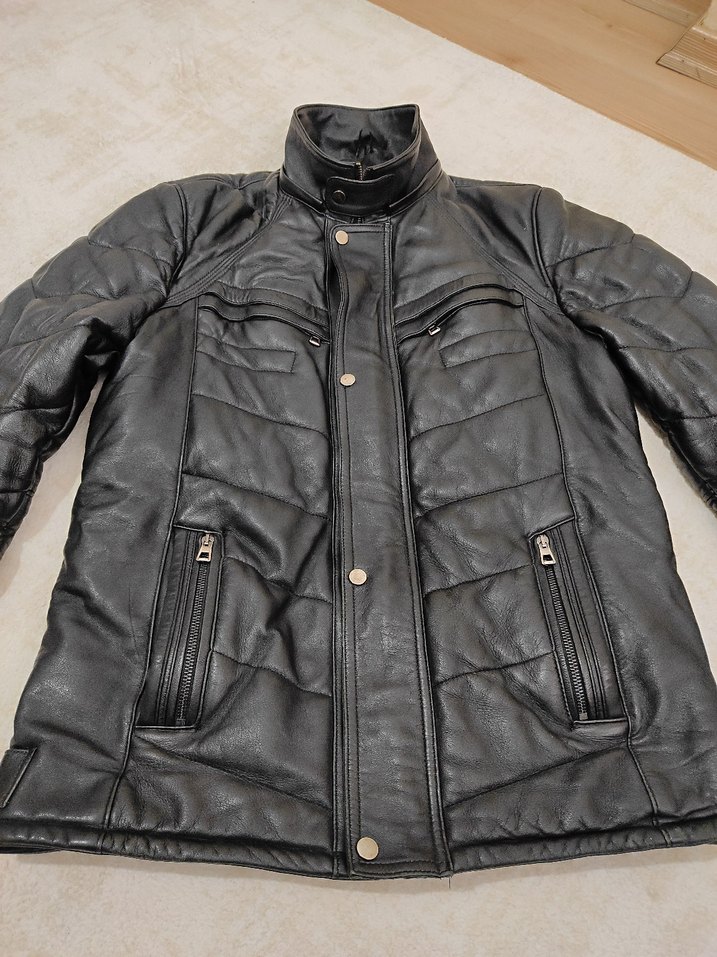 Siyah Erkek Deri Kalın Ceket - Görsel 3