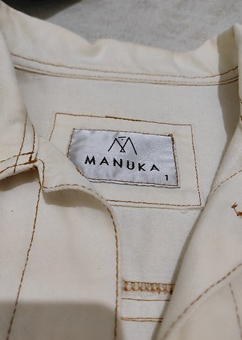 m Beden Manuka Ekru Kadın Kot Ceket