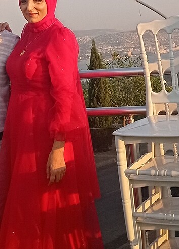 Çok güzel tül abiye elbise 