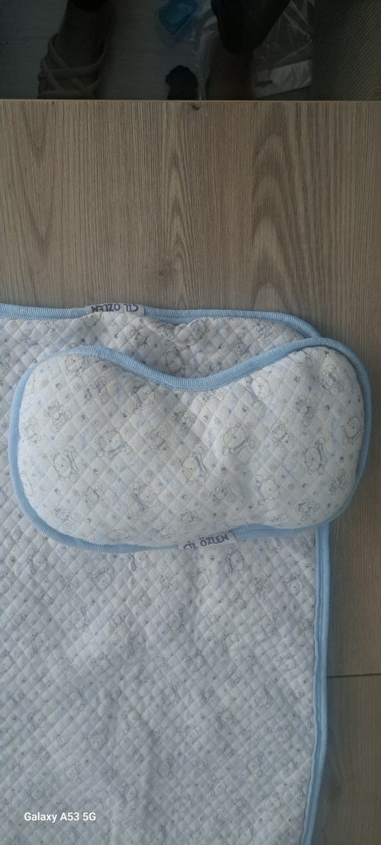 Mavi Bebek Yatma Minderi ve Yastığı - Görsel 4