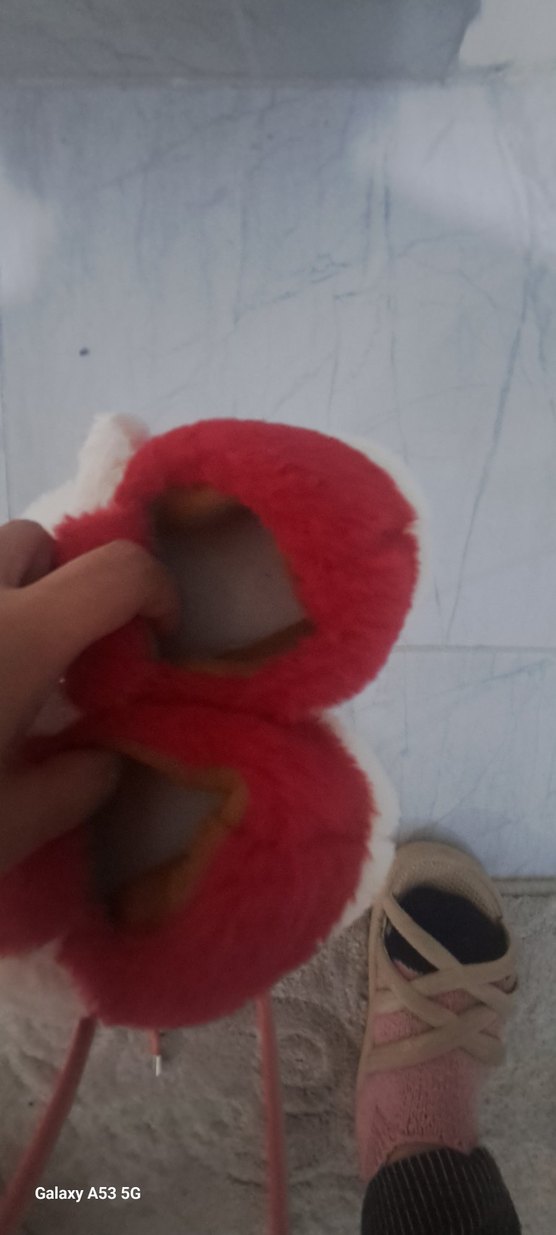 Kız Çocuk Beyaz Nakışlı Sıcak Ev Terliği - Görsel 3